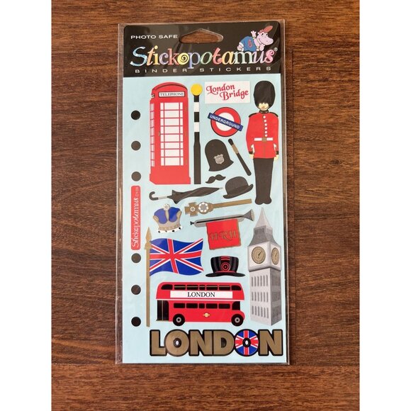 Lot 2 Vintage Stickopotamus Stickers Travel London Ireland Scrapbooking Sealed - Picture 2 of 5